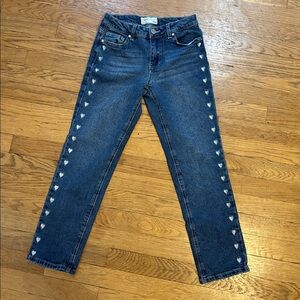 Heart-Accented Straight Leg Women's Jeans